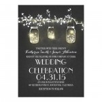 Vintage Black & White Silhouette Mason Jar Wedding Invitations
